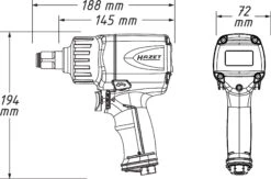 HAZET Schlagschrauber 1890 Nm 20mm 3/4 Zoll Hochleistungs-Doppelhammer-Schlagwerk 9013M -Werkzeug Günstiges Geschäft 9013m 23skizze