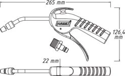 HAZET Ausblaspistole 100 mm Mit Venturidüse Und Gebogenem Rohr 9040P-4 11 HAZET Ausblaspistole 100 mm Mit Venturidüse Und Gebogenem Rohr 9040P-4 -Werkzeug Günstiges Geschäft 9040p 4 23skizze