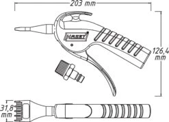 HAZET Ausblaspistole Geräuscharm Mit Breiter Flachdüse 9040P-5 -Werkzeug Günstiges Geschäft 9040p 5 23skizze