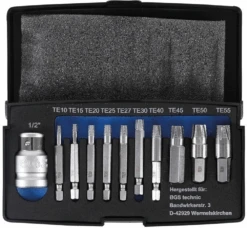 BGS Schraubenausdreher-Satz | Für Defektes T-Profil (für Torx) T10 - T55 | 11-tlg. – 9170
