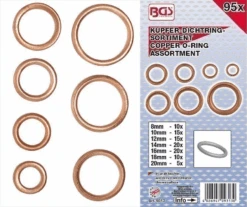 BGS O-Ring-Sortiment | Kupfer | Ø 6 - 20 Mm | 95-tlg. – 9313