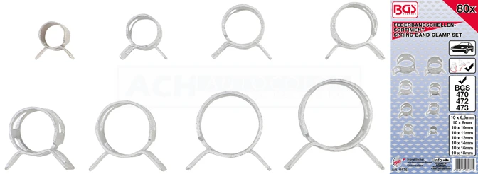 BGS Federband-Schlauchschellen-Sortiment | 80-tlg. – 9475 1 BGS Federband-Schlauchschellen-Sortiment | 80-tlg. – 9475