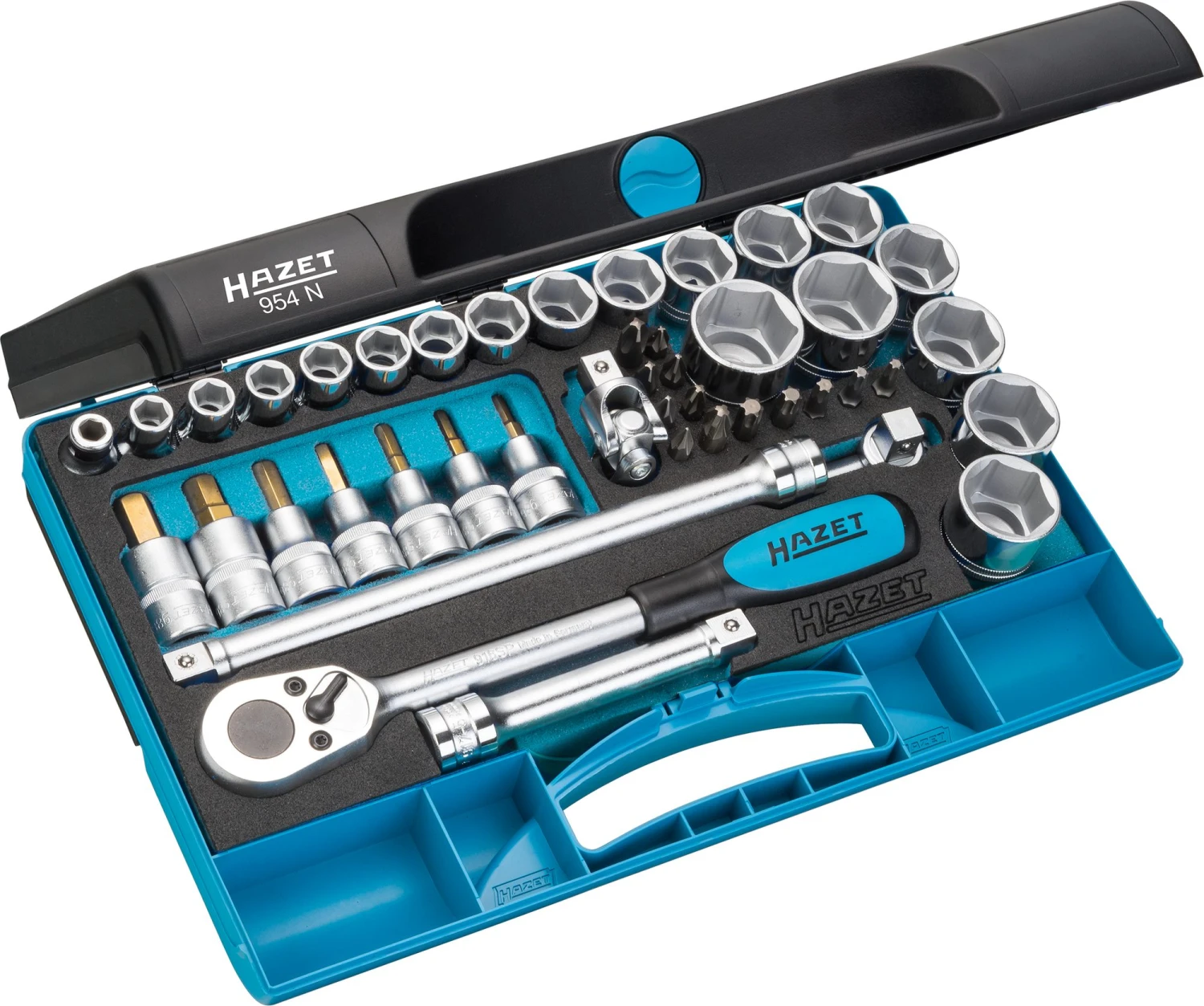 HAZET Steckschlüsselsatz 12,5mm 1/2 Zoll Pozidriv Kreuzschlitz TORX 44-teilig 954N 1 HAZET Steckschlüsselsatz 12,5mm 1/2 Zoll Pozidriv Kreuzschlitz TORX 44-teilig 954N