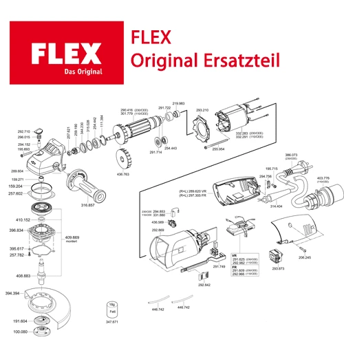 FLEX Akku Winkelschleifer Getriebegeh. Kompl. L125 18V -Ersatzteil- 450588 2 FLEX Akku Winkelschleifer Getriebegeh. Kompl. L125 18V -Ersatzteil- 450588 – Bild 2