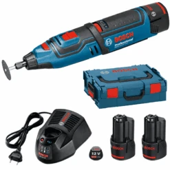Bosch Akku Rotationswerkzeug GRO 12V-35 Mit 2 X 2,0 Ah Li-Ion Akku L-BOXX 06019C5001 Dremel