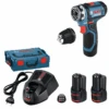 Bosch Akku Bohrschrauber GSR 12V-15 FC Mit 2 X 2,0 Ah Akku L-BOXX 1 Aufsatz 06019F6001