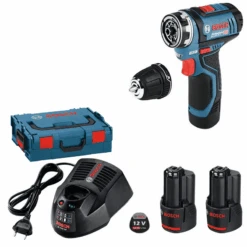Bosch Akku Bohrschrauber GSR 12V-15 FC Mit 2 X 2,0 Ah Akku L-BOXX 1 Aufsatz 06019F6001