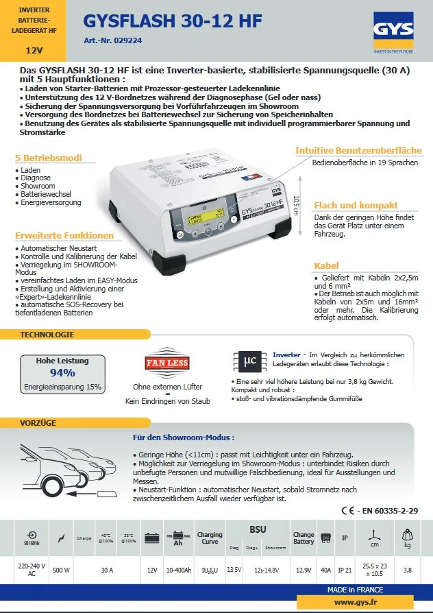 GYS Inverterladegerät GYSFLASH 30.12 HF - 029224 5 GYS Inverterladegerät GYSFLASH 30.12 HF - 029224 – Bild 5