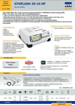 GYS GYSFLASH 30.24 HF Inverterladegerät - 029231 -Werkzeug Günstiges Geschäft TM 029231