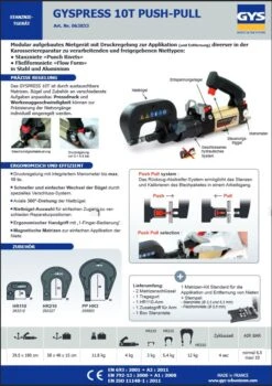 GYS Paket Gyspress 10T Push-Pull Stanznietgerät Incl. Zubehörkit Gen. II D66465 -Werkzeug Günstiges Geschäft TM 0638530p08Jc97q0XRo 1