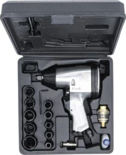 BGS DIY Druckluft-Schlagschrauber Mit Werkzeugsatz | 12,5 Mm (1/2") | 312 Nm | 16-tlg. – 3211 -Werkzeug Günstiges Geschäft bgs 3211 004