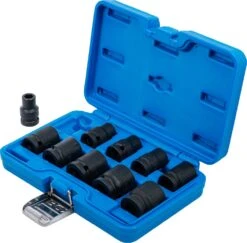 BGS Kraft-Steckschlüssel-Einsatz-Satz Sechskant | 12,5 Mm (1/2") | SW 10 - 24 Mm | 10-tlg. – 5205 -Werkzeug Günstiges Geschäft bgs 5205 003