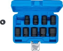 BGS Kraft-Steckschlüssel-Einsatz-Satz Sechskant | 12,5 Mm (1/2") | SW 10 - 24 Mm | 10-tlg. – 5205 -Werkzeug Günstiges Geschäft bgs 5205 004