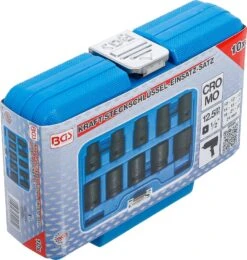 BGS Kraft-Steckschlüssel-Einsatz-Satz Sechskant | 12,5 Mm (1/2") | SW 10 - 24 Mm | 10-tlg. – 5205 -Werkzeug Günstiges Geschäft bgs 5205 006