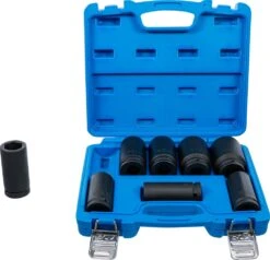 BGS Kraft-Steckschlüssel-Einsatz-Satz, Extra Tief | 20 Mm (3/4") | SW 22 - 38 Mm | 8-tlg. – 5241