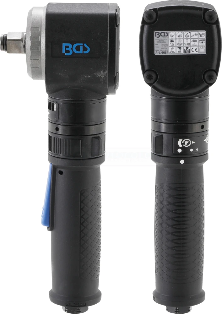 BGS Druckluft-Schlagschrauber | Abgewinkelt | 12,5 Mm (1/2") | 550 Nm – 6684 1 BGS Druckluft-Schlagschrauber | Abgewinkelt | 12,5 Mm (1/2") | 550 Nm – 6684