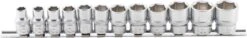 BGS Steckschlüssel-Einsatz-Satz, Sechskant | 10 Mm (3/8") | SW 8 - 19 Mm | 12-tlg. – 9104