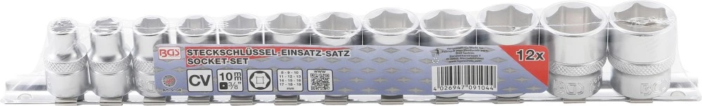 BGS Steckschlüssel-Einsatz-Satz, Sechskant | 10 Mm (3/8") | SW 8 - 19 Mm | 12-tlg. – 9104 2 BGS Steckschlüssel-Einsatz-Satz, Sechskant | 10 Mm (3/8") | SW 8 - 19 Mm | 12-tlg. – 9104 – Bild 2