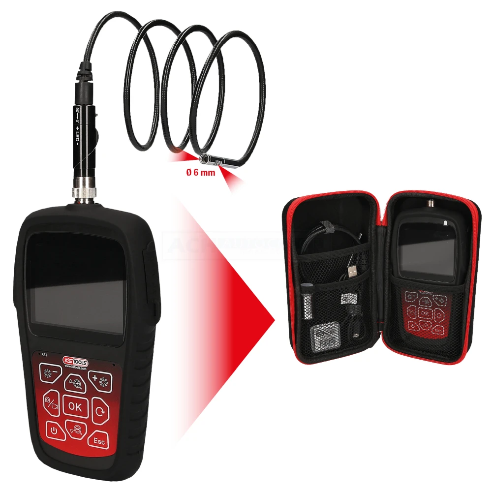 KS Tools HD-Videoskop-Satz Mit Ø 6,0 Mm 0° Und 90° HD Frontkamera-Sonde, Umschaltbar, 5-tlg. - 550.7500 2 KS Tools HD-Videoskop-Satz Mit Ø 6,0 Mm 0° Und 90° HD Frontkamera-Sonde, Umschaltbar, 5-tlg. - 550.7500 – Bild 2