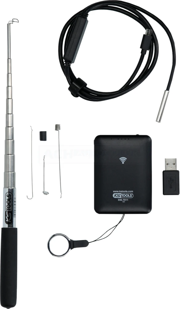 KS Tools Wi-Fi-Videoskop-Satz Mit Ø 5,5 Mm 0° HD Frontkamera-Sonde, 7-tlg. - 550.7510 6 KS Tools Wi-Fi-Videoskop-Satz Mit Ø 5,5 Mm 0° HD Frontkamera-Sonde, 7-tlg. - 550.7510 – Bild 6