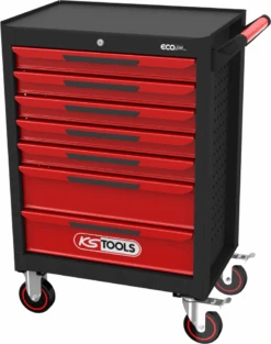 KS Tools Werkstattwagen 7 Schubladen ECOline SCHWARZ ROT 897.0007
