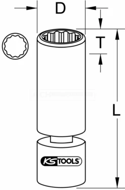 KS Tools 3/8" Spezial-Zündkerzen-Stecknuss Für BMW Mit Gelenk, 14mm - 911.3999 -Werkzeug Günstiges Geschäft kstools 911 3999 013