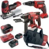 FLEX PACK Akku Trockenbauschrauber Stichsäge Bohrhammer 3x Akku LG + Tasche